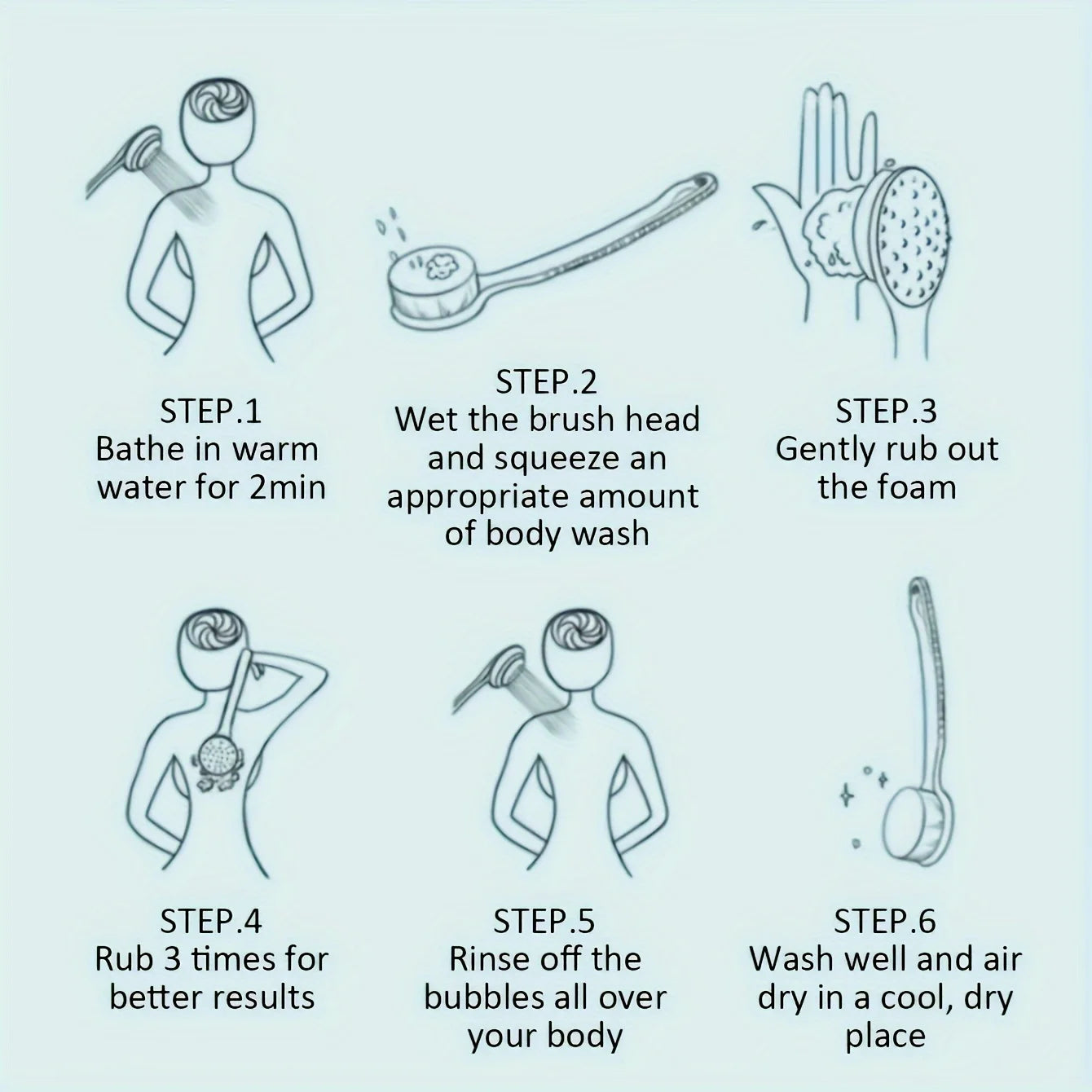 Casa Edge Long-Handle Body Scrubber & Exfoliating Brush