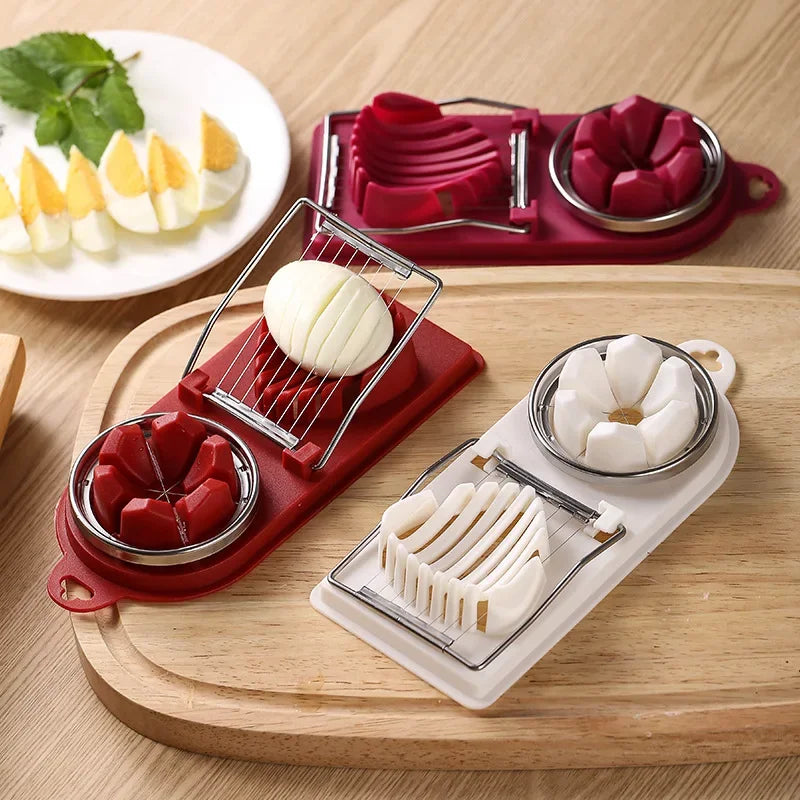 Perfect Slices: Casa Edge 2-in-1 Stainless Steel Egg Slicer & Cutter