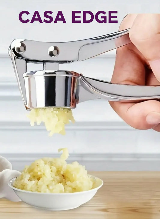 Casa Edge Rocker Garlic Press & Crusher (1pc) | Stainless Steel Kitchen Gadget