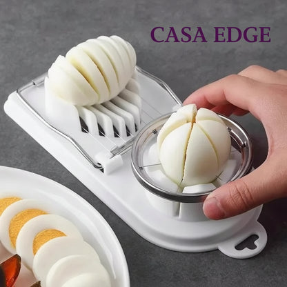 Perfect Slices: Casa Edge 2-in-1 Stainless Steel Egg Slicer & Cutter