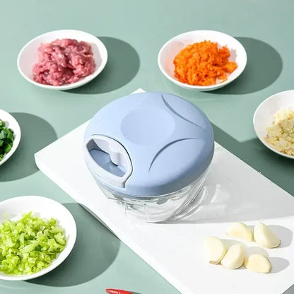 Casa Edge Manual Food Chopper & Mincer | 500/900ML Hand-Powered Vegetable & Meat Crusher