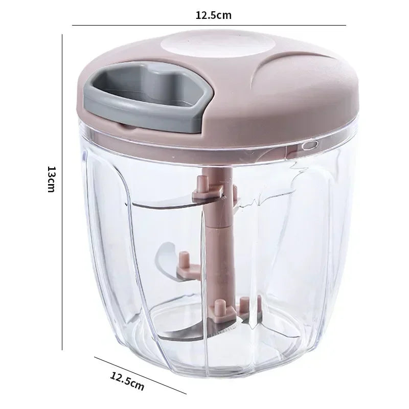 Casa Edge Manual Food Chopper & Mincer | 500/900ML Hand-Powered Vegetable & Meat Crusher