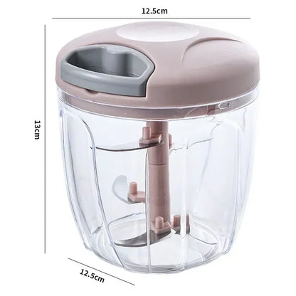 Casa Edge Manual Food Chopper & Mincer | 500/900ML Hand-Powered Vegetable & Meat Crusher