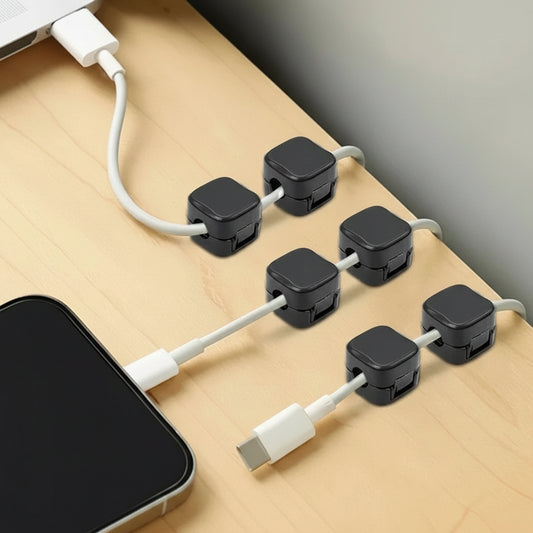 Casa Edge Magnetic Cable Clip Holder & Wire Organizer | Adhesive Under-Desk Cord Management Keeper