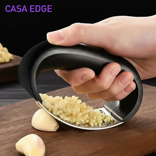 Casa Edge Stainless Steel Manual Garlic Press & Mincer | Kitchen Gadget Tool