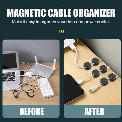 Casa Edge Magnetic Cable Clip Holder & Wire Organizer | Adhesive Under-Desk Cord Management Keeper